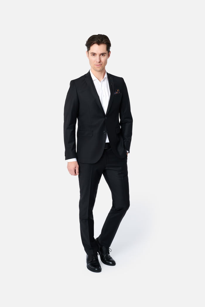 Costum negru slim-fit
