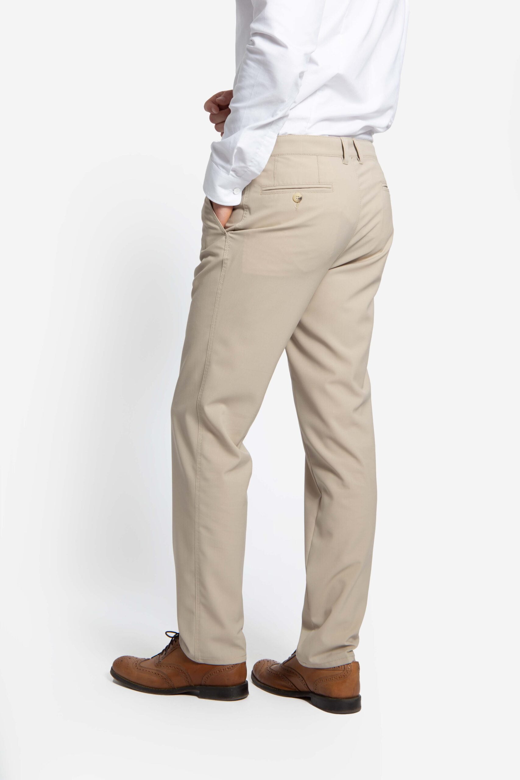 Pantaloni spălaţi din tesatura elastica GIULIO-MF bej