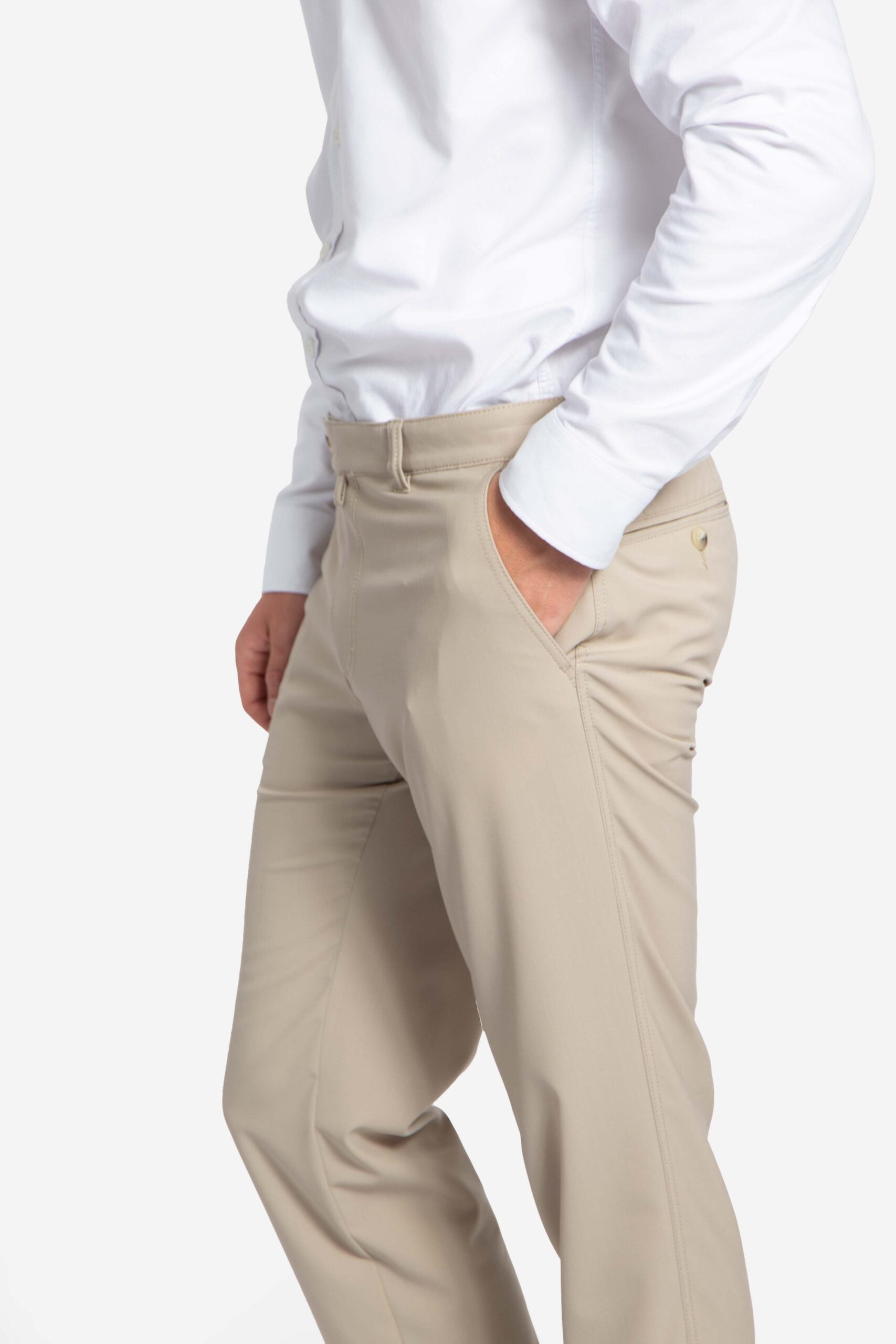 Pantaloni spălaţi din tesatura elastica GIULIO-MF bej