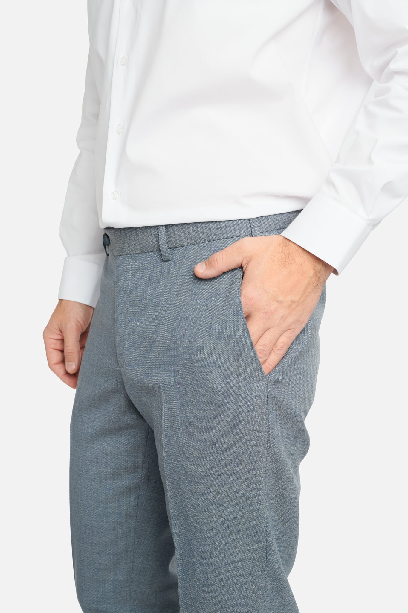 Pantaloni clasici Flavio, gri deschis